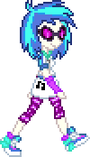 Size: 100x174 | Tagged: safe, artist:botchan-mlp, derpibooru import, vinyl scratch, equestria girls, animated, cute, gif, pixel art, shoes, simple background, sneakers, solo, transparent background, vinylbetes, walking
