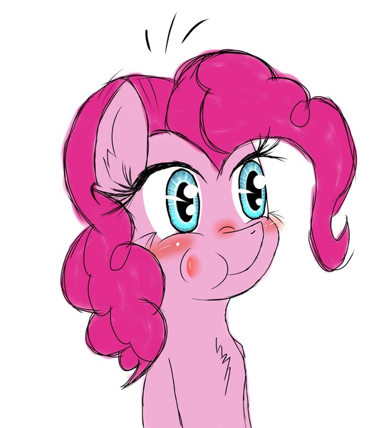 Size: 3500x4000 | Tagged: safe, artist:vxbeacon-lightsxv, derpibooru import, pinkie pie, blushing, simple background, solo, :t, white background