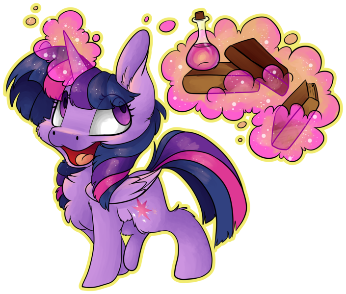 Size: 5465x4651 | Tagged: safe, artist:cutepencilcase, derpibooru import, twilight sparkle, twilight sparkle (alicorn), alicorn, pony, absurd resolution, book, chest fluff, magic, open mouth, potion, simple background, solo, telekinesis, transparent background