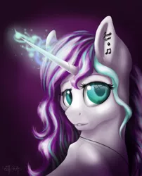 Size: 1700x2100 | Tagged: safe, artist:gittykitty264, derpibooru import, oc, unofficial characters only, pony, unicorn, bust, female, glowing horn, mare, portrait, solo