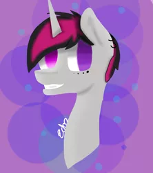 Size: 2085x2345 | Tagged: abstract background, artist:echo, bust, derpibooru import, heterochromia, oc, piercing, safe, solo, unofficial characters only