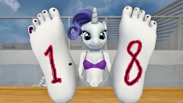 Size: 622x350 | Tagged: 3d, anthro, artist:hectorlongshot, belly button, derpibooru import, feet, foot fetish, foot focus, gmod, plantigrade anthro, rarity, safe, solo, source needed, toes, useless source url