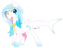 Size: 4800x3675 | Tagged: safe, artist:sorasku, derpibooru import, oc, unofficial characters only, original species, pony, shark pony, absurd resolution, colored pupils, female, heterochromia, mare, simple background, smiling, solo, transparent background