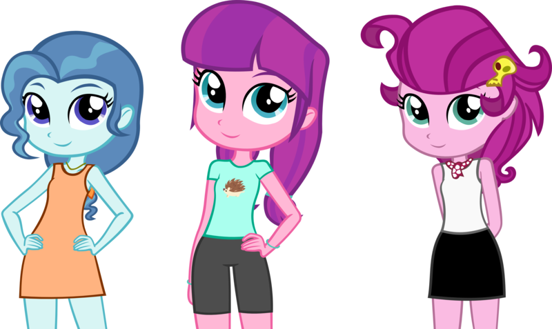 Size: 3994x2383 | Tagged: safe, artist:ironm17, derpibooru import, lily longsocks, petunia paleo, strawberry parchment, equestria girls, clothes, compression shorts, cute, dress, equestria girls-ified, group, pigtails, ponytail, scarf, shirt, shorts, simple background, skirt, summer dress, t-shirt, tanktop, transparent background, vector