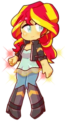 Size: 509x943 | Tagged: safe, artist:abbybean, derpibooru import, sunset shimmer, human, equestria girls, chibi, cute, female, shimmerbetes, simple background, solo, transparent background