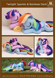 Size: 707x1000 | Tagged: safe, artist:ryoko-demon, derpibooru import, rainbow dash, twilight sparkle, cute, doll, irl, photo, sleeping, toy