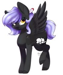 Size: 1341x1599 | Tagged: safe, artist:ohhoneybee, derpibooru import, oc, oc:cloudy night, unofficial characters only, pegasus, pony, female, mare, raised leg, simple background, solo, spread wings, transparent background