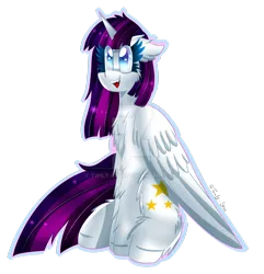 Size: 1024x1063 | Tagged: safe, artist:twily-star, artist:vanillaswirl6, derpibooru import, oc, oc:twily star, unofficial characters only, alicorn, pony, female, mare, simple background, sitting, solo, transparent background, watermark