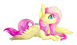 Size: 600x356 | Tagged: safe, artist:blitsazalisdash, artist:twinkepaint, derpibooru import, fluttershy, pony, prone, simple background, solo, transparent background