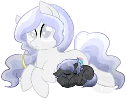 Size: 800x632 | Tagged: safe, artist:tambelon, derpibooru import, oc, oc:moonstone glow, oc:obsidian, unofficial characters only, blind, brother and sister, crying, foal, offspring, parent:oc:opalescent pearl, parent:oc:prince topaz, parents:oc x oc, siblings, simple background, transparent background, watermark