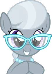 Size: 3556x5000 | Tagged: safe, artist:slb94, derpibooru import, silver spoon, earth pony, pony, twilight time, absurd resolution, bust, cute, female, filly, glasses, gritted teeth, happy, hnnng, jewelry, looking at you, necklace, silverbetes, simple background, smiling, solo, transparent background, vector