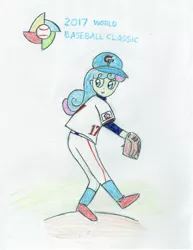 Size: 1432x1852 | Tagged: safe, artist:foxy1219, derpibooru import, bon bon, sweetie drops, equestria girls, baseball, chinese taipei, image, jpeg, solo, world baseball classic