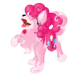 Size: 1024x1024 | Tagged: safe, artist:usagi-zakura, derpibooru import, pinkie pie, wolf, fluffy, my little wolf, solo, species swap