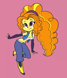 Size: 3000x3500 | Tagged: safe, artist:khuzang, derpibooru import, adagio dazzle, equestria girls, rainbow rocks, arm warmers, bojack unbound, boots, breasts, cleavage, clothes, cosplay, costume, crossover, dragon ball, dragon ball z, dragonball z: bojack unbound, evening gloves, female, fighting trousers, fingerless elbow gloves, fingerless gloves, gloves, hairband, long gloves, parachute pants, simple background, smiling, solo, zangya