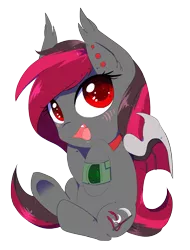 Size: 2356x3103 | Tagged: safe, artist:sorasku, derpibooru import, oc, oc:burning cold, unofficial characters only, bat pony, pony, female, high res, mare, simple background, sitting, solo, transparent background