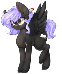 Size: 819x976 | Tagged: safe, artist:nightstarss, artist:ohhoneybee, derpibooru import, oc, oc:cloudy night, unofficial characters only, pegasus, pony, cute, ear fluff, female, freckles, mare, raised leg, simple background, solo, spread wings, transparent background