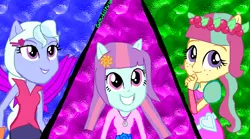 Size: 1024x569 | Tagged: safe, artist:gouhlsrule, derpibooru import, sour sweet, sugarcoat, sunny flare, equestria girls, legend of everfree, alternate universe