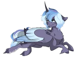 Size: 1616x1279 | Tagged: safe, artist:rhinestonearts, derpibooru import, oc, unofficial characters only, alicorn, pony, alicorn oc, prone, simple background, solo, transparent background, unshorn fetlocks