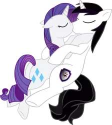 Size: 3214x3582 | Tagged: safe, artist:barrfind, derpibooru import, rarity, oc, oc:barrfind, pony, unicorn, canon x oc, cuddling, cutie mark, eyes closed, female, kissing, love, male, rarifind, shipping, simple background, snuggling, straight, transparent background, vector