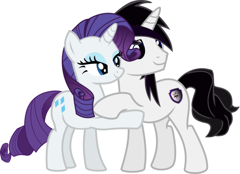 Size: 7413x5377 | Tagged: safe, artist:barrfind, derpibooru import, rarity, oc, oc:barrfind, pony, unicorn, absurd resolution, canon x oc, couple, female, hoof hold, love, male, rarifind, shipping, simple background, straight, transparent background, vector