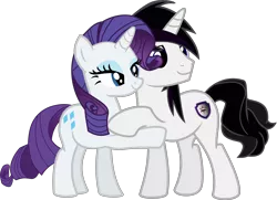 Size: 7413x5377 | Tagged: safe, artist:barrfind, derpibooru import, rarity, oc, oc:barrfind, pony, unicorn, absurd resolution, canon x oc, couple, female, hoof hold, love, male, rarifind, shipping, simple background, straight, transparent background, vector