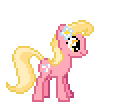 Size: 120x104 | Tagged: safe, artist:botchan-mlp, derpibooru import, lily, lily valley, earth pony, pony, animated, cute, desktop ponies, female, flower, flower in hair, gif, lilybetes, mare, pixel art, simple background, solo, sprite, standing, startled, transparent background