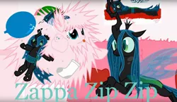 Size: 1280x741 | Tagged: safe, artist:mixermike622, derpibooru import, queen chrysalis, oc, oc:fluffle puff, avatar the last airbender, canon x oc, chrysipuff, female, lesbian, meme, shipping, static electricity