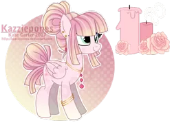 Size: 1024x735 | Tagged: safe, artist:kazziepones, derpibooru import, oc, oc:rose wind, unofficial characters only, pegasus, pony, candle, female, mare, reference sheet, simple background, smiling, solo, transparent background