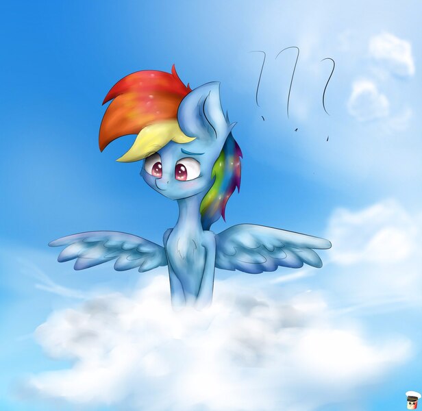 Size: 1806x1759 | Tagged: artist:generallegion, artist:zefirka, cloud, cloudy, collaboration, derpibooru import, rainbow dash, safe, sky, solo