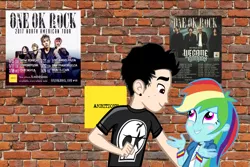 Size: 1800x1200 | Tagged: safe, artist:trungtranhaitrung, derpibooru import, rainbow dash, equestria girls, equestria girls-ified, one ok rock, poster, takahiro moriuchi, wall