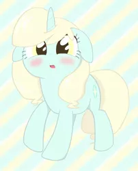 Size: 600x744 | Tagged: safe, artist:lemonspark, derpibooru import, oc, unofficial characters only, pony, unicorn, blushing, cute, female, floppy ears, looking at you, mare, ocbetes, solo