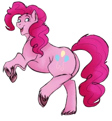 Size: 1200x1300 | Tagged: safe, artist:anxiousshadowpetals, derpibooru import, pinkie pie, pony, plump, simple background, solo, transparent background, unshorn fetlocks