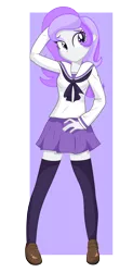 Size: 4020x8191 | Tagged: safe, artist:rainbownspeedash, derpibooru import, oc, unofficial characters only, human, equestria girls, absurd resolution, clothes, cute, no link, pleated skirt, school uniform, shoes, skirt, socks, solo, thigh highs, zettai ryouiki