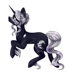 Size: 1713x1774 | Tagged: safe, artist:ohhoneybee, derpibooru import, oc, oc:silver raven, unofficial characters only, pony, unicorn, female, mare, simple background, solo, transparent background