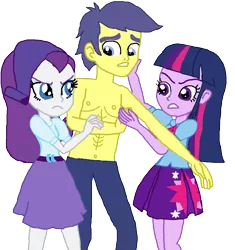 Size: 1191x1268 | Tagged: safe, artist:ktd1993, derpibooru import, comet tail, rarity, twilight sparkle, equestria girls, cometity, cometlight, equestria girls-ified, female, love triangle, male, shipping, straight