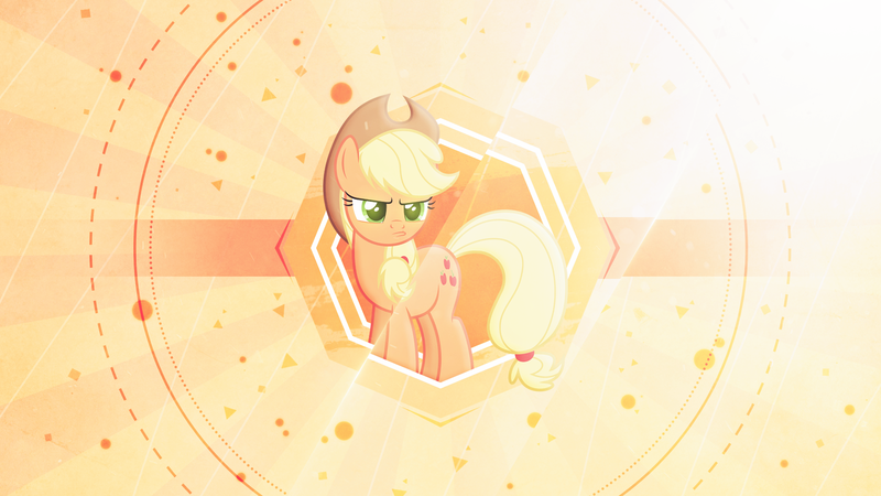 Size: 1920x1080 | Tagged: safe, artist:dashiesparkle, artist:divideddemensions, derpibooru import, applejack, earth pony, pony, bright, pouting, solo, vector, wallpaper