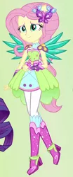 Size: 330x790 | Tagged: safe, derpibooru import, fluttershy, equestria girls, boots, crystal wings, cute, high heel boots, ponied up, raised leg, shyabetes, solo, sparkles, super ponied up, wings