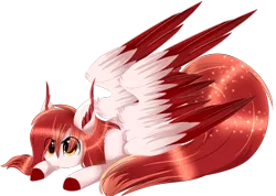 Size: 1024x731 | Tagged: safe, artist:little-sketches, derpibooru import, oc, oc:sora, unofficial characters only, pegasus, pony, eye clipping through hair, female, mare, prone, simple background, solo, tongue out, transparent background