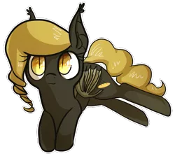 Size: 737x658 | Tagged: safe, artist:tilling-tan, derpibooru import, oc, oc:black mambo, unofficial characters only, bat pony, pony, :3, lying down, solo