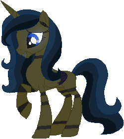 Size: 250x279 | Tagged: safe, artist:westrail642fan, derpibooru import, oc, oc:toy crystal sky, unofficial characters only, alicorn, pony, alicorn oc, animatronic, darkened edit, glowing eyes, simple background, solo, transparent background