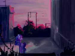 Size: 8000x6000 | Tagged: safe, artist:utauyan, derpibooru import, coloratura, earth pony, pony, the mane attraction, absurd resolution, building, countess coloratura, looking back, poster, scenery, solo