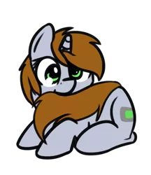 Size: 639x739 | Tagged: safe, artist:neuro, derpibooru import, oc, oc:littlepip, unofficial characters only, pony, unicorn, fallout equestria, biting, cute, female, mare, nom, silly, silly pony, simple background, solo, tail bite, transparent background