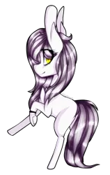 Size: 881x1393 | Tagged: safe, artist:xxmissteaxx, derpibooru import, oc, oc:ivory, unofficial characters only, earth pony, pony, female, mare, raised hoof, simple background, solo, transparent background, underhoof