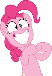 Size: 6001x8739 | Tagged: safe, artist:deratrox, derpibooru import, pinkie pie, earth pony, pony, celestial advice, .svg available, absurd resolution, excited, grin, happy, simple background, smiling, solo, that was fast, transparent background, vector