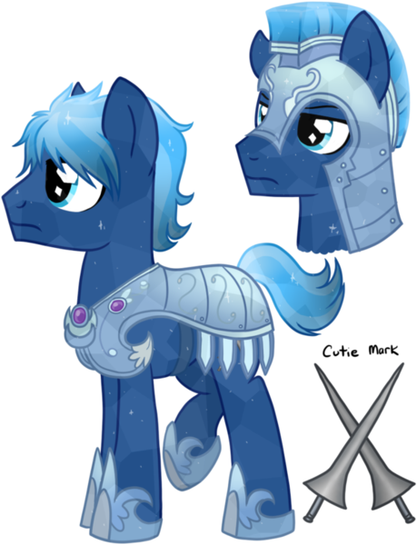 Size: 600x785 | Tagged: safe, artist:tambelon, derpibooru import, oc, oc:sapphire lance, unofficial characters only, crystal pony, pony, armor, crystal guard, crystal guard armor, male, reference sheet, solo, stallion