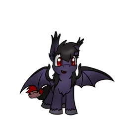 Size: 700x700 | Tagged: safe, artist:usagi-zakura, derpibooru import, oc, oc:diphylla, unofficial characters only, bat pony, pony, vampony, simple background, transparent background