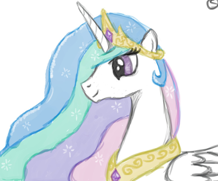 Size: 3600x3000 | Tagged: safe, artist:sydfreak2, derpibooru import, princess celestia, alicorn, pony, crown, female, jewelry, mare, peytral, regalia, simple background, smiling, solo, white background