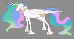 Size: 1023x539 | Tagged: safe, artist:sydfreak2, derpibooru import, princess celestia, alicorn, pony, sketch, solo, unshorn fetlocks