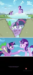 Size: 1280x2926 | Tagged: safe, derpibooru import, edit, edited screencap, screencap, spike, starlight glimmer, twilight sparkle, alicorn, dragon, pony, unicorn, the cutie re-mark, abuse, comic, female, glimmerbuse, male, mare, psyga's alternate pony scenes, screencap comic, steven universe, stronger than you, undertale