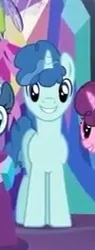 Size: 100x264 | Tagged: safe, derpibooru import, screencap, night glider, party favor, sugar belle, pony, unicorn, celestial advice, cute, favorbetes, grin, happy, horn, looking at you, smiling, solo